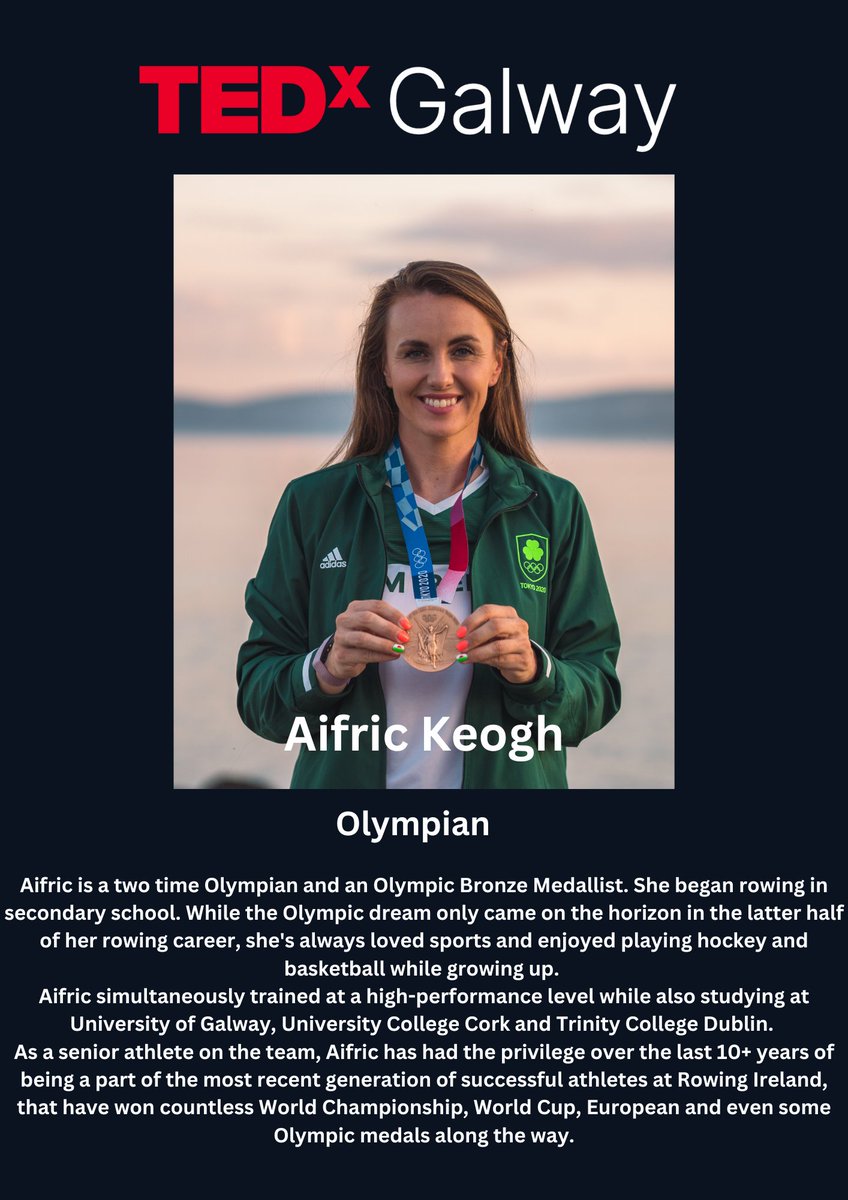 Honoured to announce Aifric Keogh, Olympic medal winner in Rowing as out headline speaker in the <a href="/THTG/">Town Hall Theatre</a> on Nov 14. <a href="/aifricsk/">Aifric Keogh</a> 
Tickets --> tht.ticketsolve.com/ticketbooth/sh…