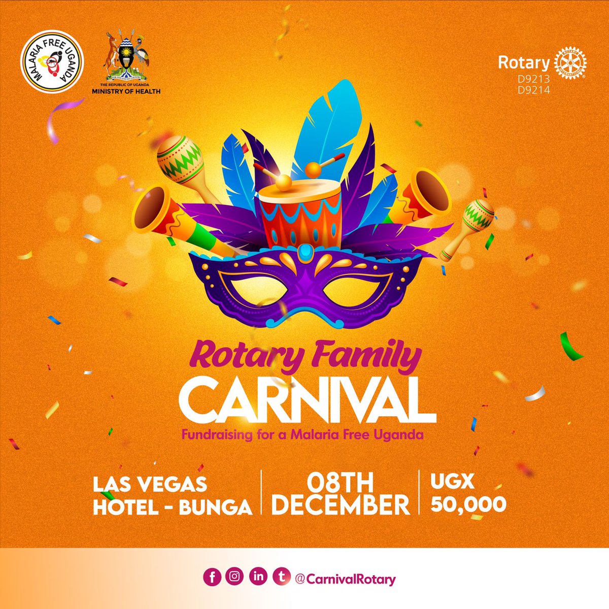 edithkakuba2013's tweet photo. Save the Date! Join us on December 8th at Las Vegas Hotel for the 3rd Annual Rotary Family Carnival as we continue to fight against malaria! 
Let's mobilize resources and make a difference together! 

#MalariaFreeUganda #RotaryFamilyCarnival https://t.co/rpZEEat6hp