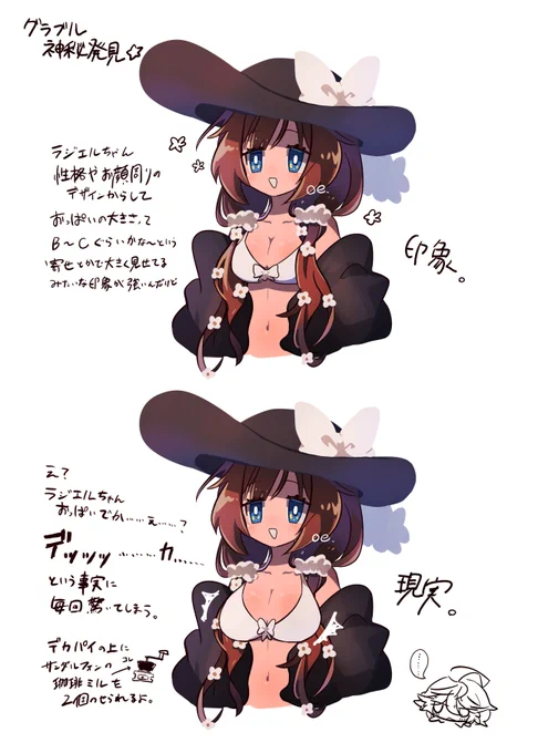 ラジエルちゃんのお胸のデカさに毎回驚いてるってだけの落書きです 