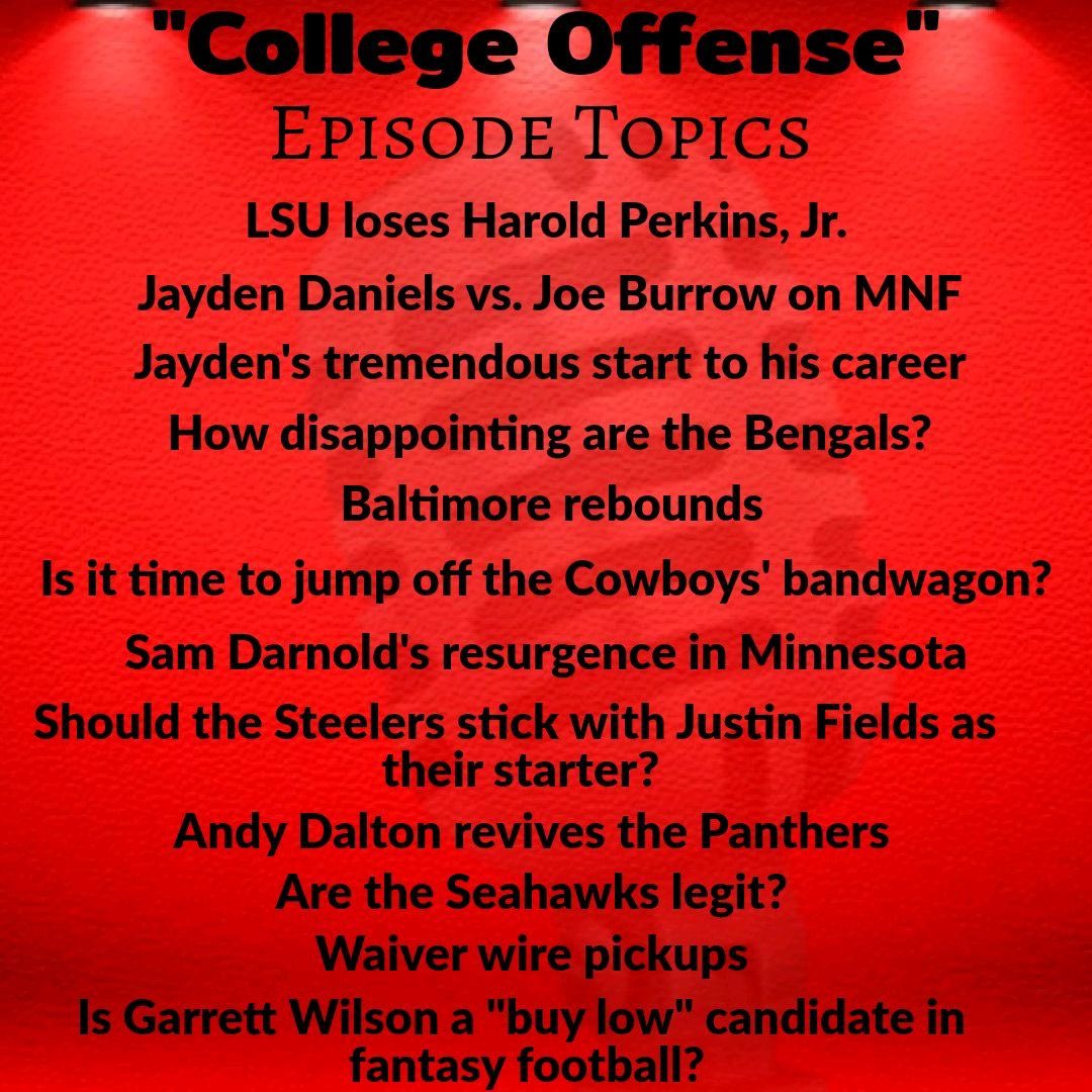 O_Benchwarmers's tweet photo. Episode 176 is here!

6.5 subscribers 🥳
-Week 3 #NFL recap.
- #LSU outlook without Harold Perkins
-#FantasyFootball advice 
-Waiver wire pick up
-Buy Low candidate 

Watch: https://t.co/zmVU18x4y8 https://t.co/pomrVM1ibc