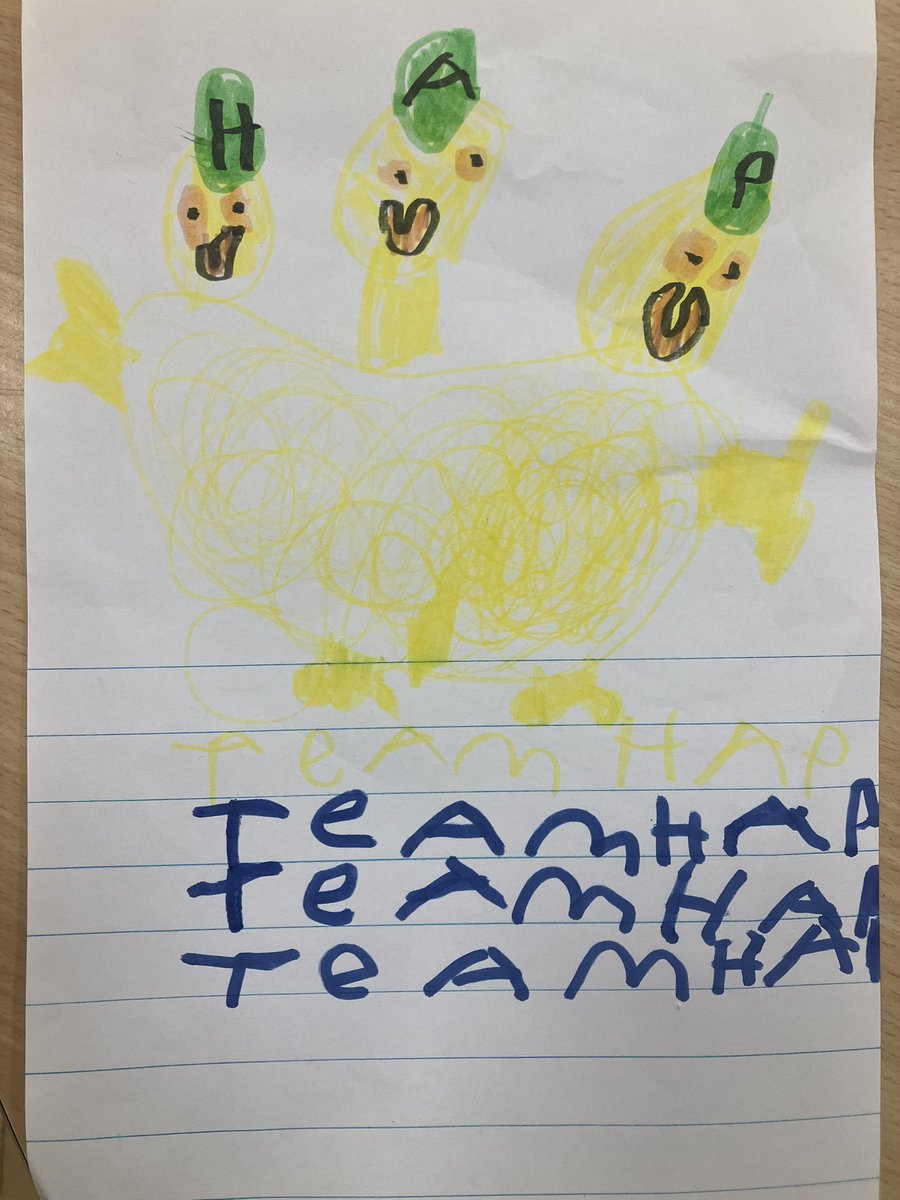PentreSchool's tweet photo. How amazing is this!! @myHappymind_ is making such an impact in our class that our youngest learners (Reception) are choosing to use our make it and writing area to make TEAM HAP posters! #Wellbeing #mentalhealth #TeamHAP #brain @wrexham @StAsaphDiocese https://t.co/3SrqxEx2Bp