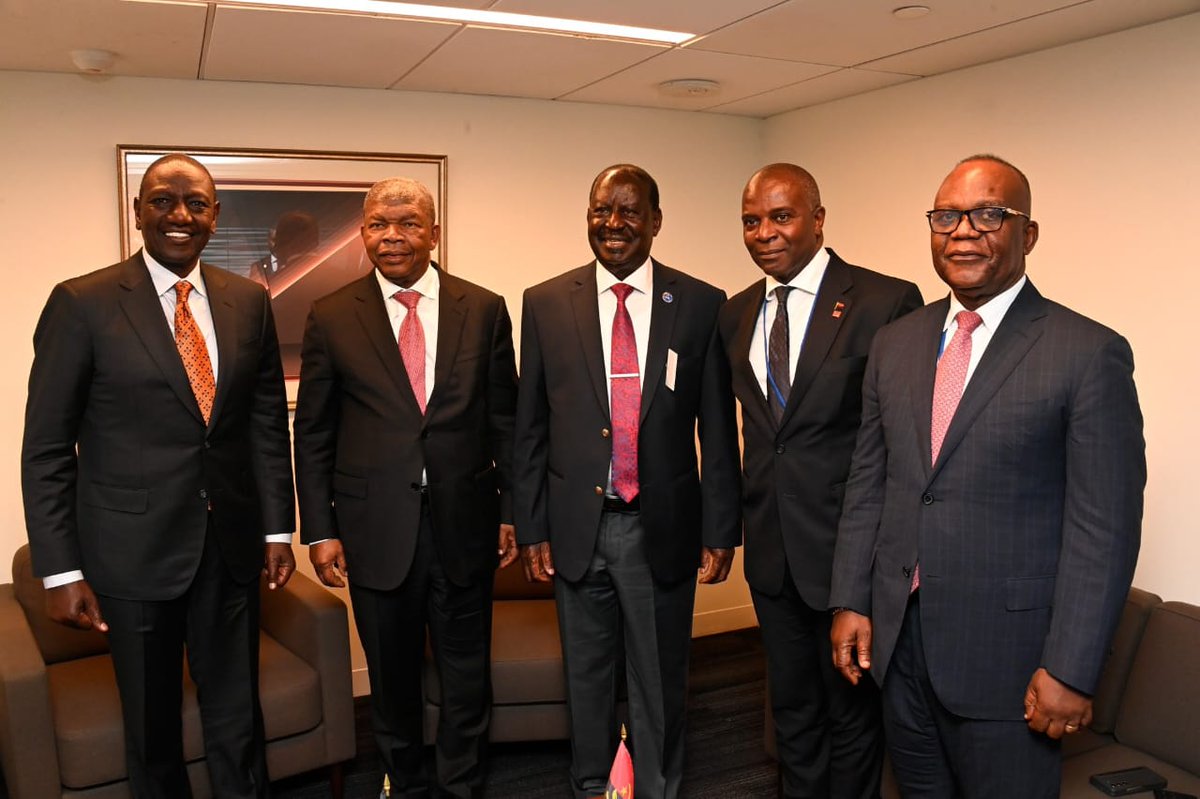 lawrencekitema's tweet photo. President William Ruto has secured Angola's support for Raila Odinga's bid for the African Union Commission (AUC) chairperson position during a meeting with President João Lourenço of Angola in New York. #Raila4AUC

The meeting took place on the sidelines of the United Nations General Assembly (UNGA), where the two leaders discussed various issues of mutual interest, including strengthening diplomatic relations and collaboration on African matters.