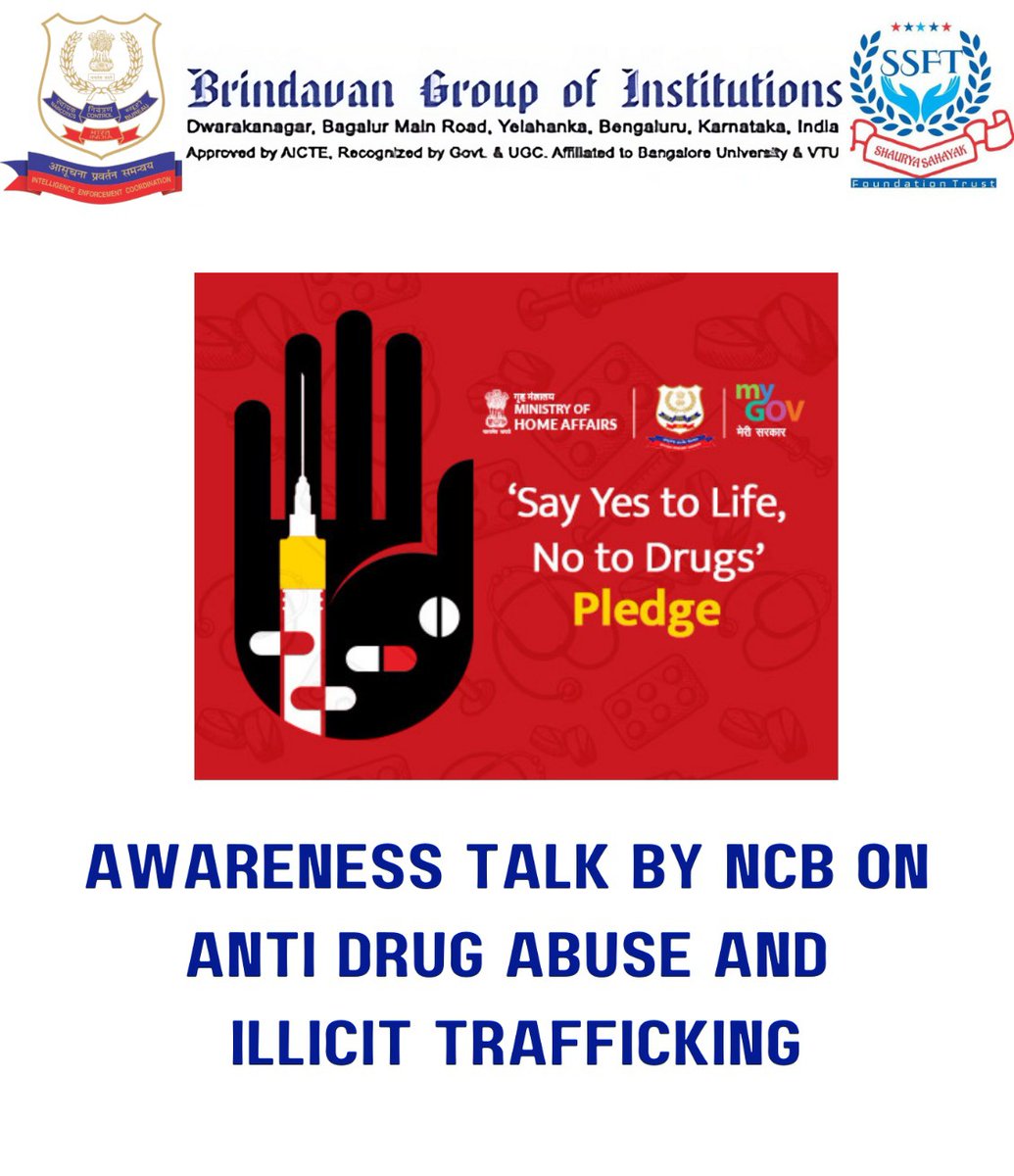 shaurya_trust's tweet photo. Awareness talk by NCB on anti drug abuse and illicit trafficking to ncc cadets at brindavan group of institutions..

#ncb #ncc #nccindia #ncbindia 
#newsupdates #urbannaxals #globalprayers4ssr #rightwingindia #narcotics #indianfeminist #ncbindia #ɴᴄᴄɪɴᴅɪᴀ#ncbkarnatakabangalor https://t.co/kfU2fconpp