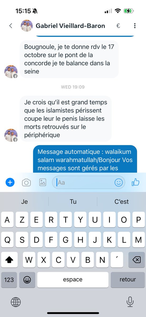 IdrissSihamedi's tweet image. MESSAGE IMPORTANT :

Il s’appelle Gabriel Ve****** B****

Il fait l’apologie du crime et menace de tuer des enfants musulmans dans des écoles.
Il a adressé des menaces sérieuses assurant passer à l’acte.

J’ai son identité et son adresse et plus encore.

Je vais être clair :
S’il…
