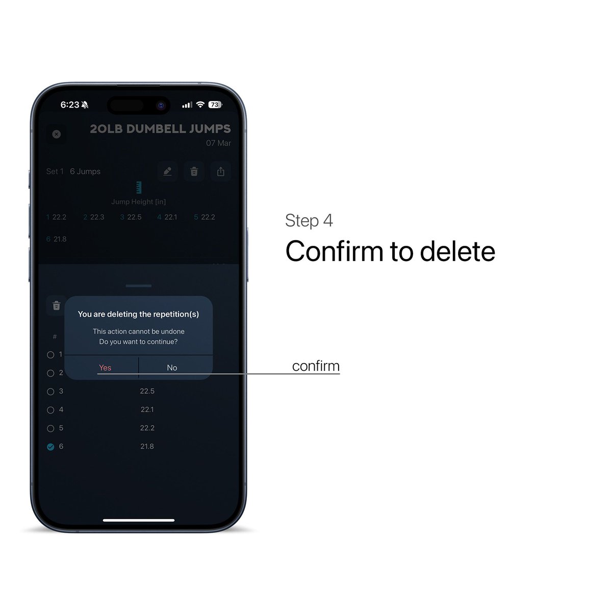 OVRPerformance's tweet image. Got some data that doesn’t belong? Keep your profile clean by quickly deleting it. 

Just tap the edit icon on any set or rep, and say goodbye to unwanted data! #MetricsMadeEasy