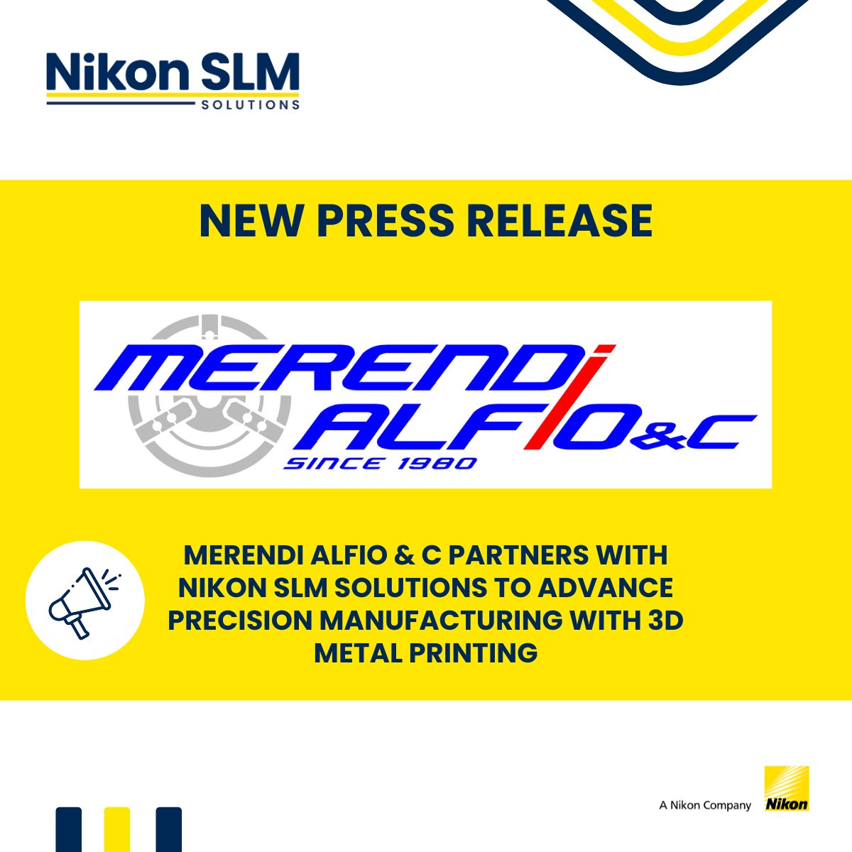 Just now

We're thrilled to announce that Merendi Alfio &amp; C. snc has introduced Nikon SLM Solutions technology to their production line! 

Read the full press release here: lnkd.in/g4uShkPD