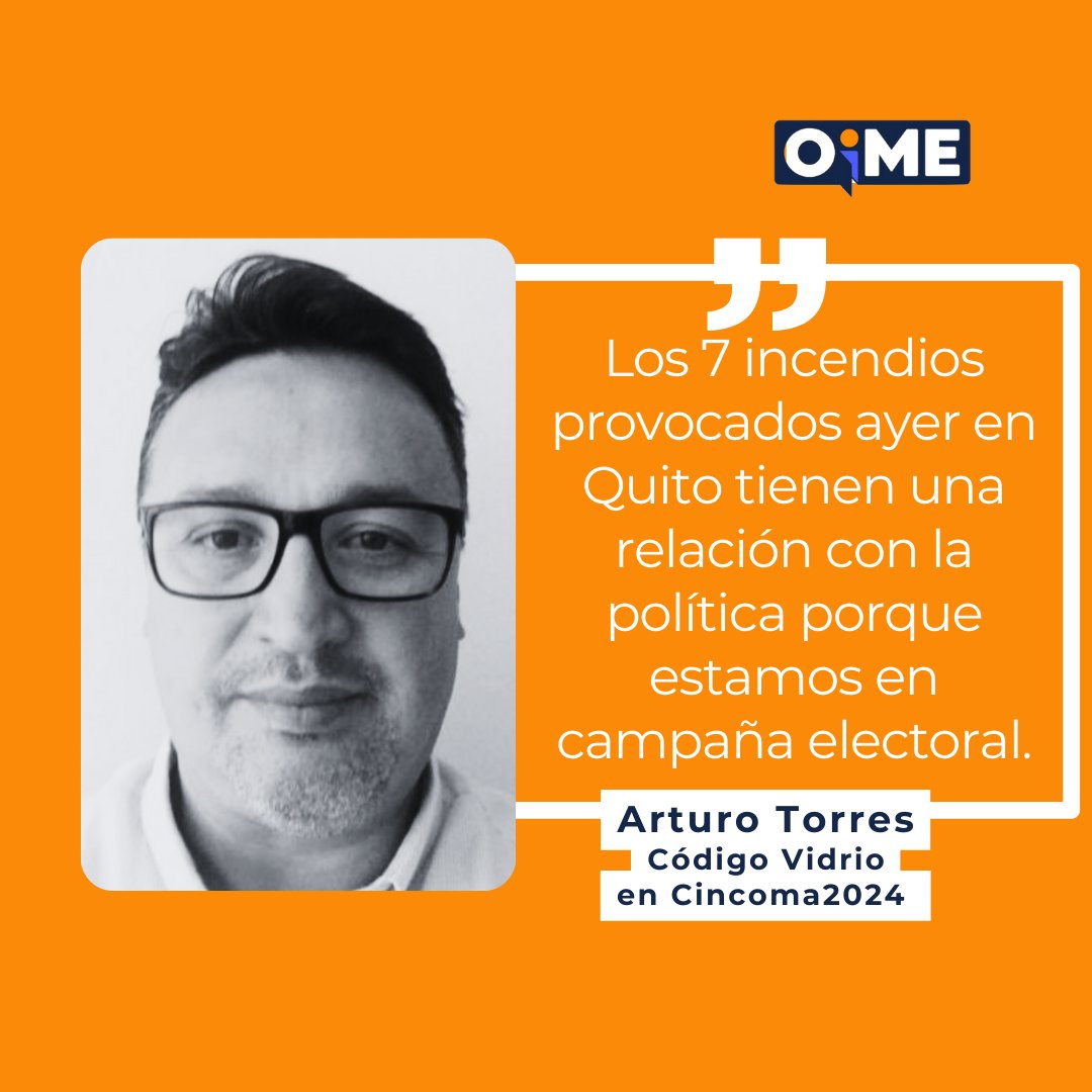 OimeEcuador's tweet photo. #Quito vive una emergencia. ¿Cómo se relaciona el fuego provocado con la desinformación?                  @Cascabelito09 dio su perspectiva en el congreso @CCincoma.
@CodigoVidrioEc @PeriodismoUSFQ @USFQ_Ecuador @COCOAUSFQ https://t.co/dszzXc2aEj