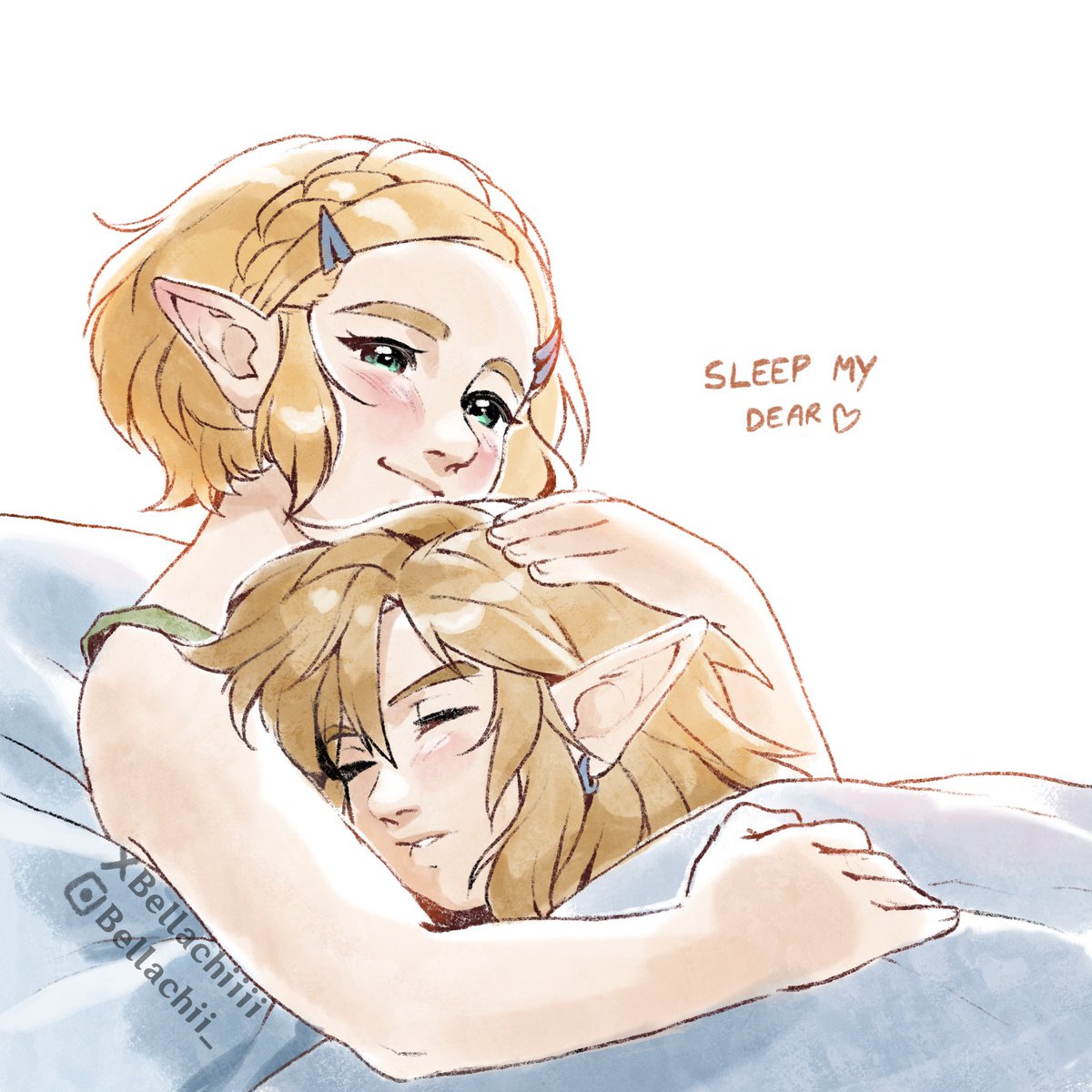 BellaChiiii's tweet photo. He deserves to rest💛
I’m so down bad for them🥹😭💗 #zelink #zeldafanart https://t.co/pTFJtBThe6