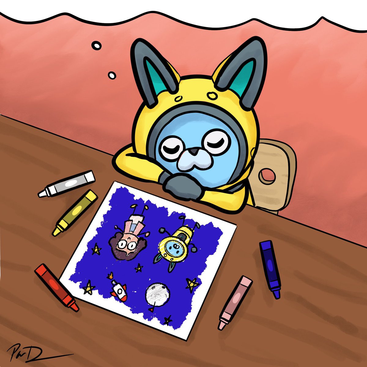 Comma_Parker's tweet photo. USApyon dreams of outer space 🪐 🚀
~
#yokaiwatch #usapyon #妖怪ウォッチ https://t.co/C4BNSoWHC6
