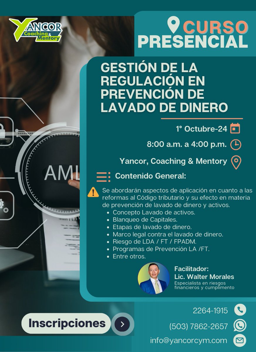 Urymer's tweet photo. #prevencióndelavadodedinero #anticorrupción #seminario #formacióncontinua #PLDA 
Más información
https://t.co/wmOBP1SAqd https://t.co/7rO1QBbc4s