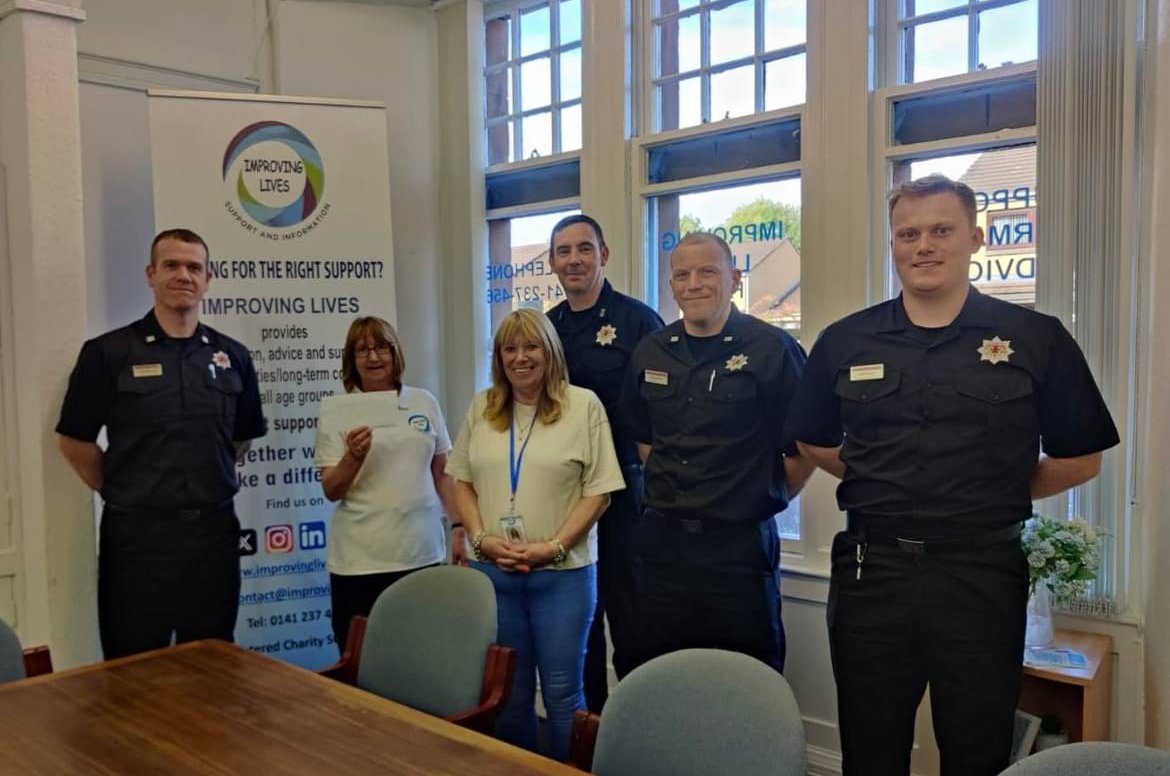 @Scotfire_EWDAB (@abewdhq) on Twitter photo WC Canning and Clydebank Red Watch, presenting the amazing team at Improving Lives, with funds raised through our recent EWDAB 5-a-Side tournament. <a href="/_improvinglives/">Improving Lives</a> #SFRS WC Canning and Clydebank Red Watch, presenting the amazing team at Improving Lives, with funds raised through our recent EWDAB 5-a-Side tournament. <a href="/_improvinglives/">Improving Lives</a> #SFRS