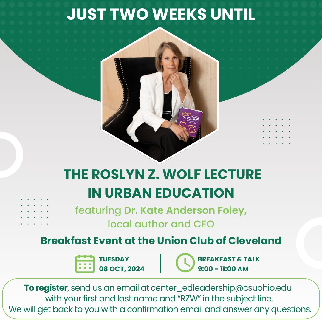 Join us on Tuesday, Oct. 8th for a radically excellent Wolf Lecture! To register, send us an email at center_edleadership@csuohio.edu with your first and last name and “RZW” in the subject line. We will get back to you with a confirmation email and answer any questions.