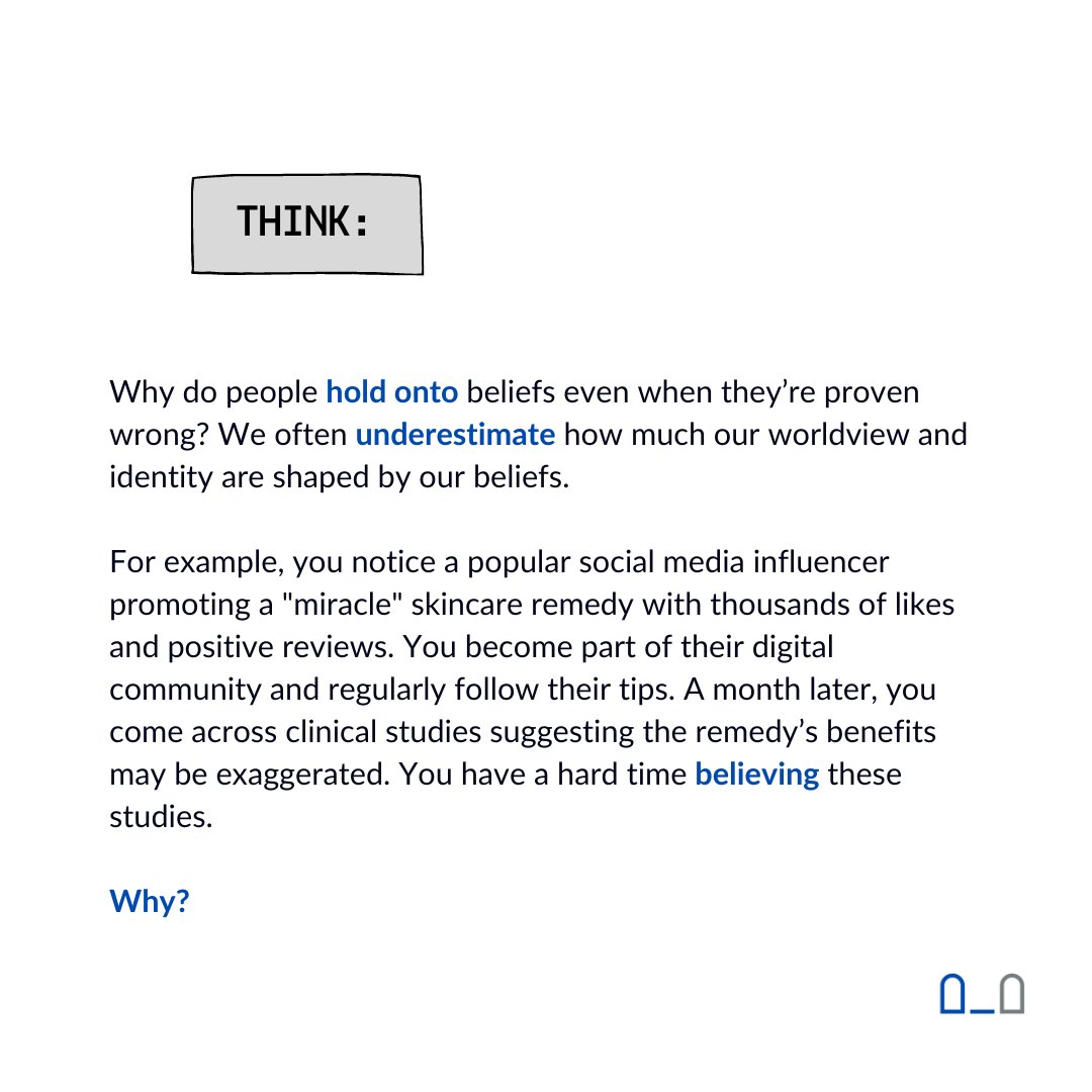 DignityinDiffer's tweet image. This week’s cognitive fallacy is Belief Perseverance—the tendency to stick to your beliefs, even when evidence points to the contrary. Swipe to read more.