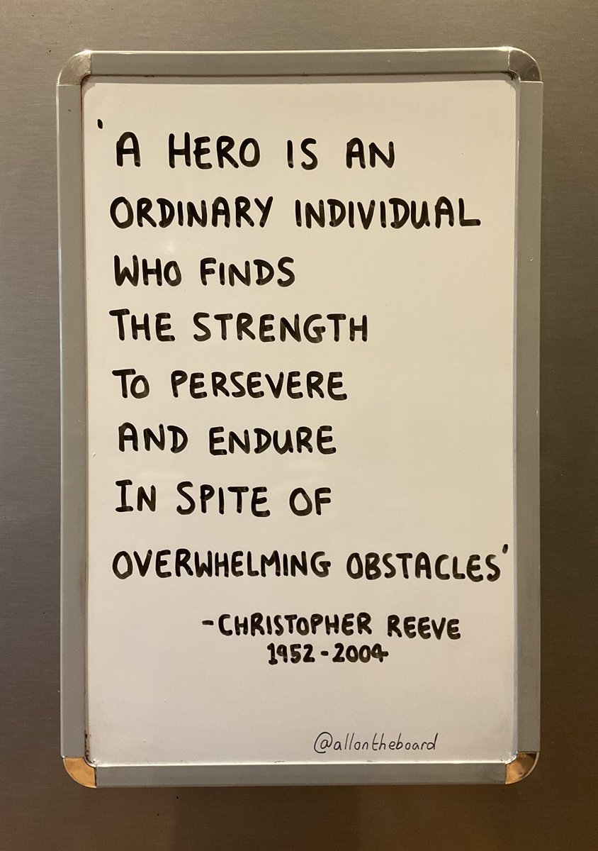 “A hero is an ordinary individual who finds the strength to persevere and endure in spite of overwhelming obstacles” - Christopher Reeve

#ChristopherReeve