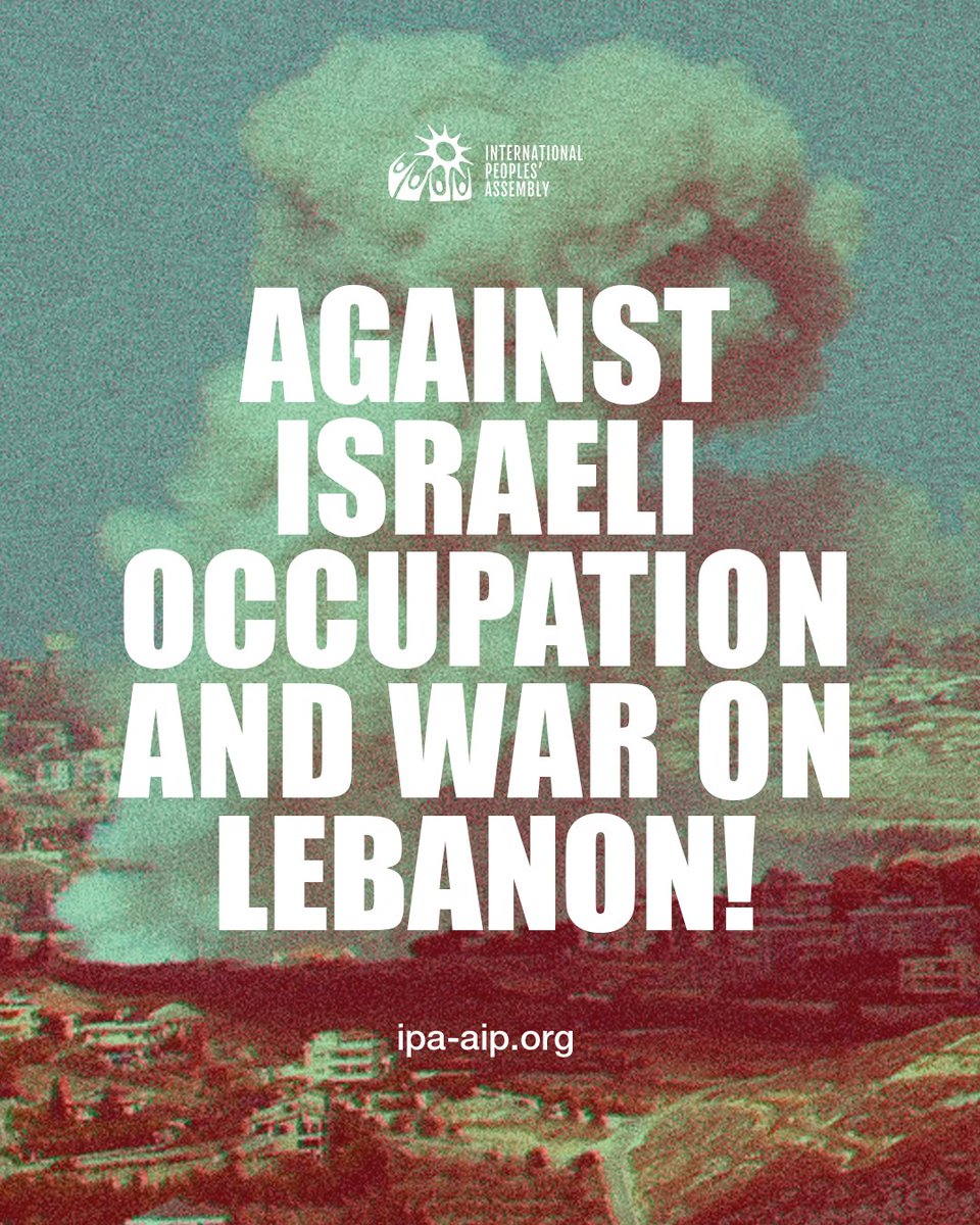 🚨🇱🇧 Israel has escalated its attacks on Lebanon, killing and injuring hundreds. We condemn Zionist occupation and aggression, as well as the US support that enables it.  

📌 ipa-aip.org/official-state…

#ArmsEmbargoNow #CeasefireNow #SolidarityWithLebanon #Lebanon #FreePalestine