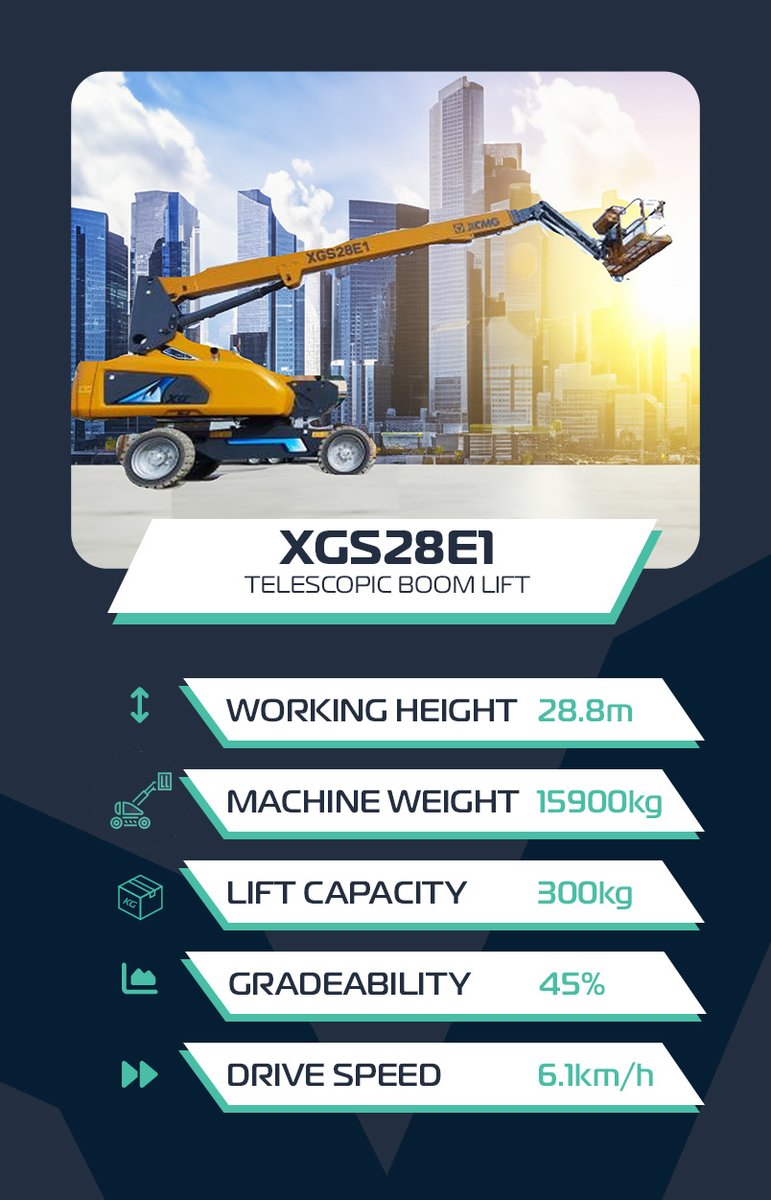 💥XGS28E1 Telescopic Boom Lift💥

🟢Working Height 28.8m
🟢Machine Weight 15900kg
🟢Lift Capacity 300kg
🟢Gradeability 45%
🟢Drive Speed 6.1km/h

Contact our team for more Information 📞 01772 984799

#PoweredAccess #TelescopicBoomLift #PlantHire