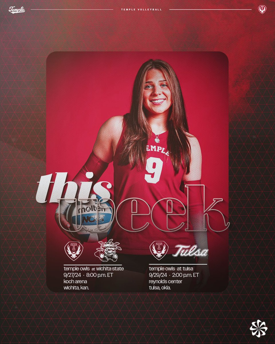 Temple_VB's tweet image. On the road this week to start AAC play!  🛣️

#CherryOn #TempleVolleyball #Philly #TempleTuff #LetsPacktheMac