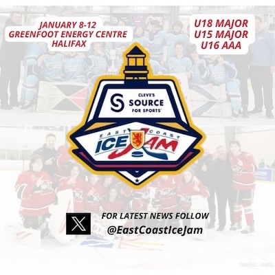 Registration for the 2025 <a href="/ClevesSFS/">Cleve's Source for Sports</a> IceJam is now open. 

Interested U15M, U18M, and U16AAA teams can contact Tournament Chairperson Steve Crowell by email stcrowell@eastlink.ca for more details and to register.
