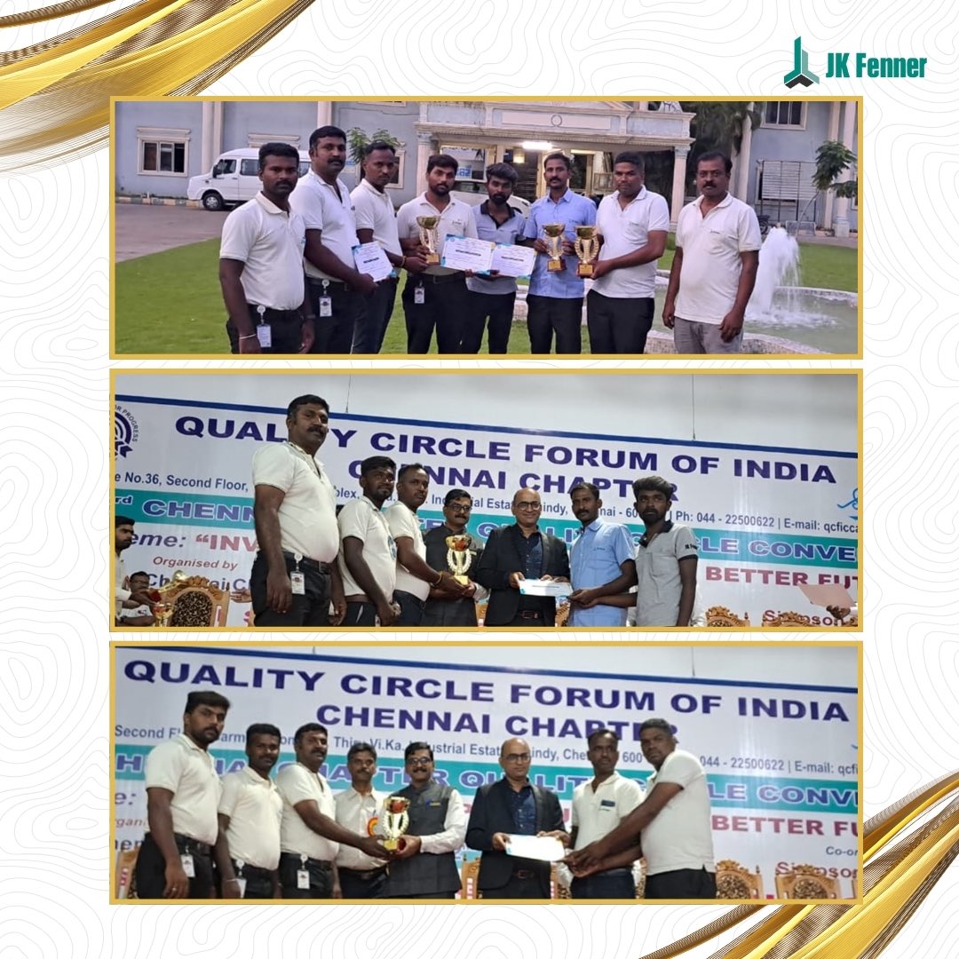 jkfenner's tweet photo. Congratulations to our team for their outstanding achievements at the Quality Circle Forum of India👏
#JKFenner #QualityCircleForum #InnovationInAction #ExcellenceInEngineering #TeamSuccess https://t.co/96n6juSNZq