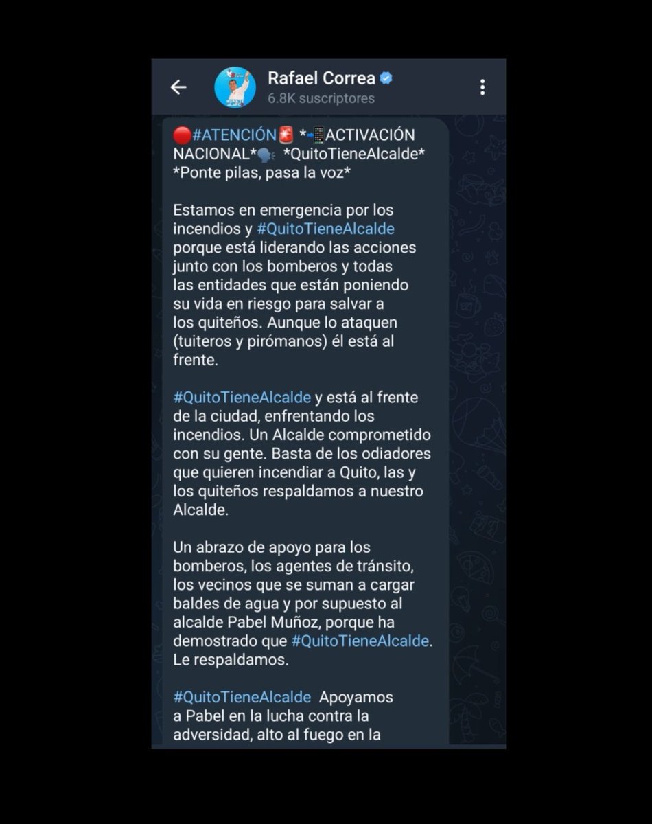 UnaTalMaka_'s tweet image. Miren quién ha sido el dueño del hashtag #QuitoTieneAlcalde
Desde Telegram coordina