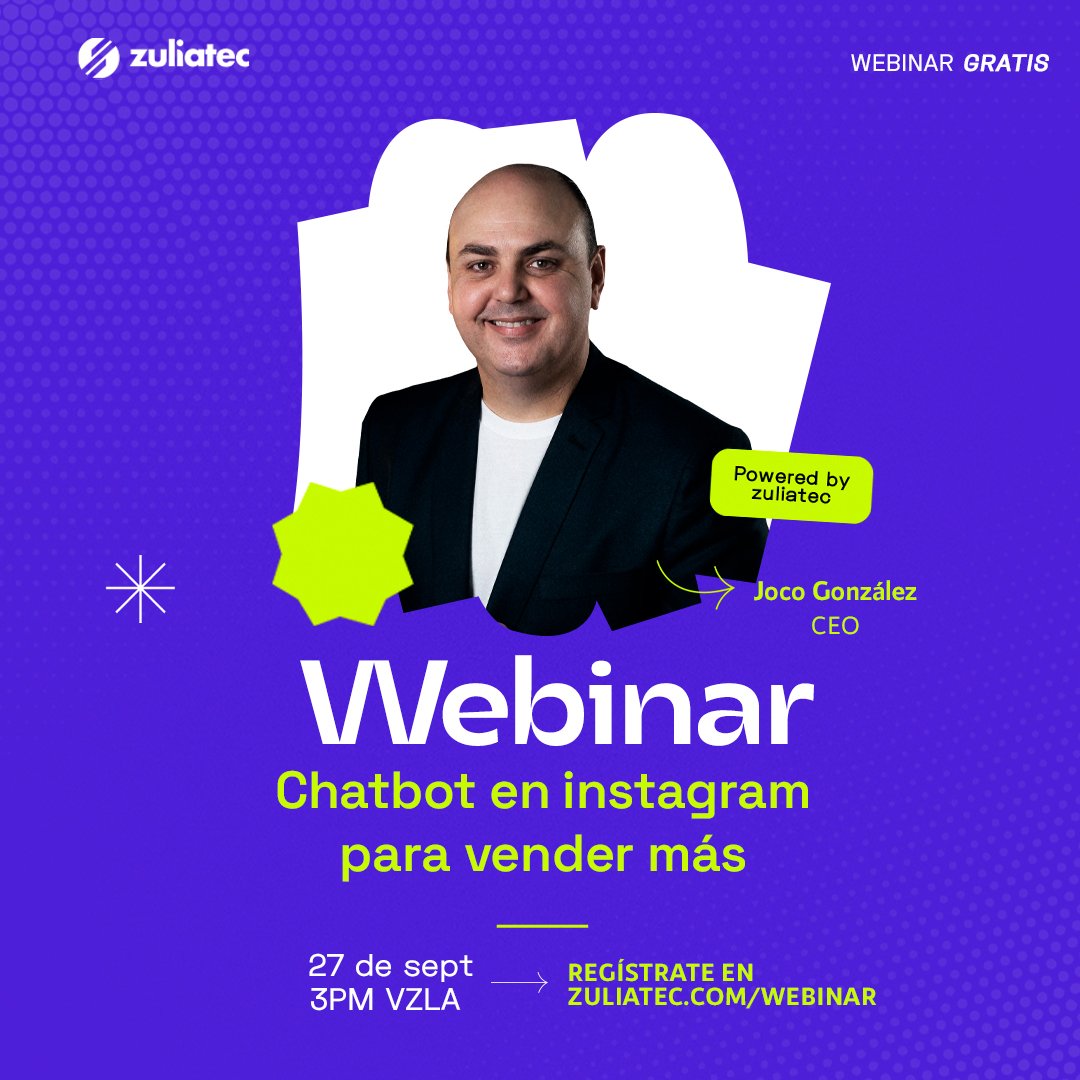 Instagram es una herramienta poderosa para vender, así como una ventana valiosa para generar leads y propiciar las conversiones. 

¿Quieres saber cómo aprovecharlo al máximo?

Ingresa a zuliatec.com/webinar para registrarte totalmente GRATIS en nuestro webinar. ¡Te esperamos!