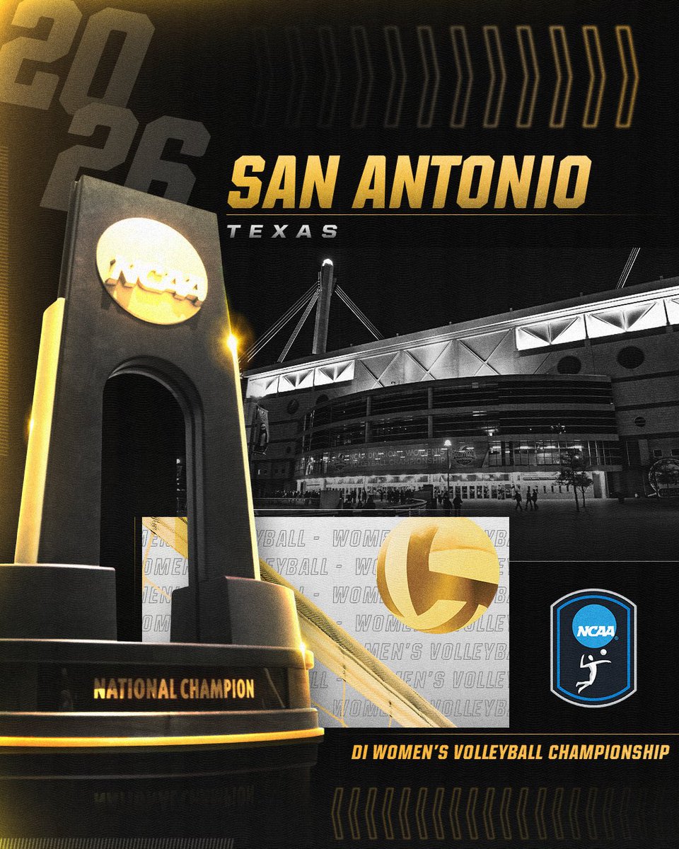 The 2️⃣0️⃣2️⃣6️⃣ DI Women's Volleyball Championship will be coming to San Antonio, TX! 🏐

#NCAAWVB #NCAAHost