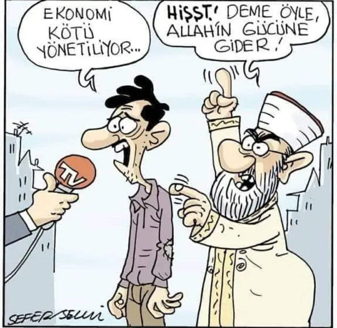 Afyon gibi insanları uyuşturmanızdan.
#DiniKullanmanızdanBıktık