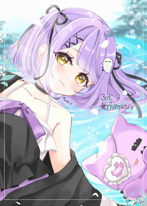 るなちゃん3周年おめでとう～!!!!!#紫宮るな3周年 #るなぱれっと 