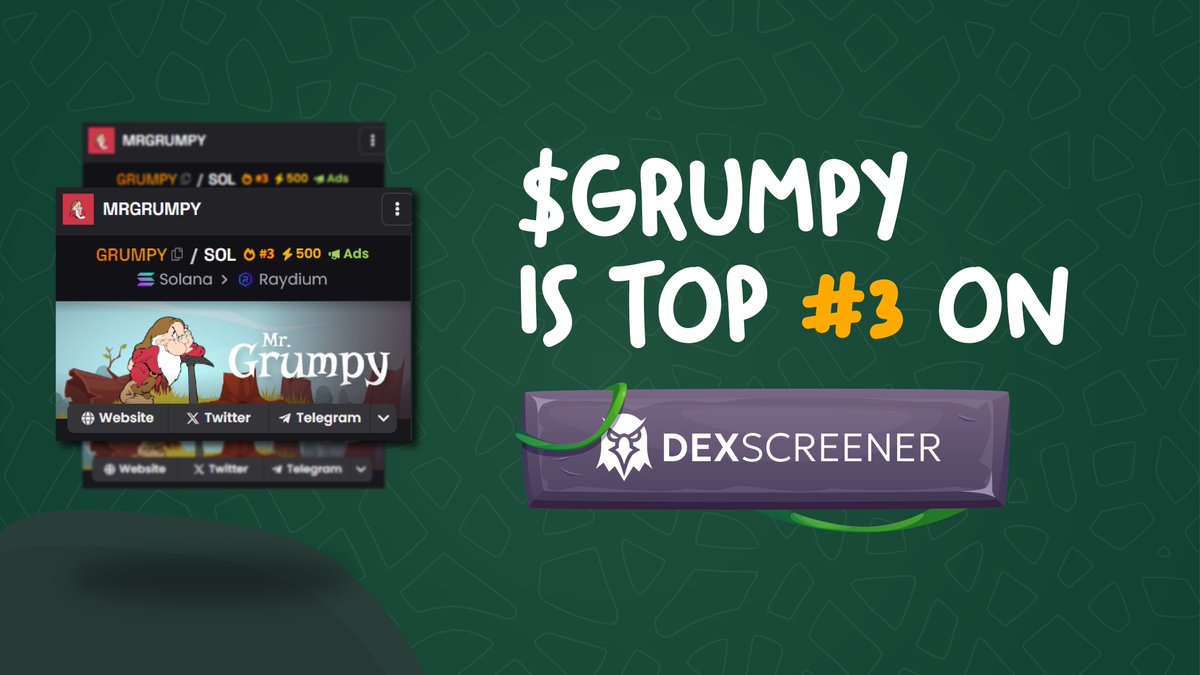 mrgrumpy_co's tweet photo. $GRUMPY Top #3 on Dexscreener

https://t.co/O0CDzfAZuy https://t.co/CXot2l8xse