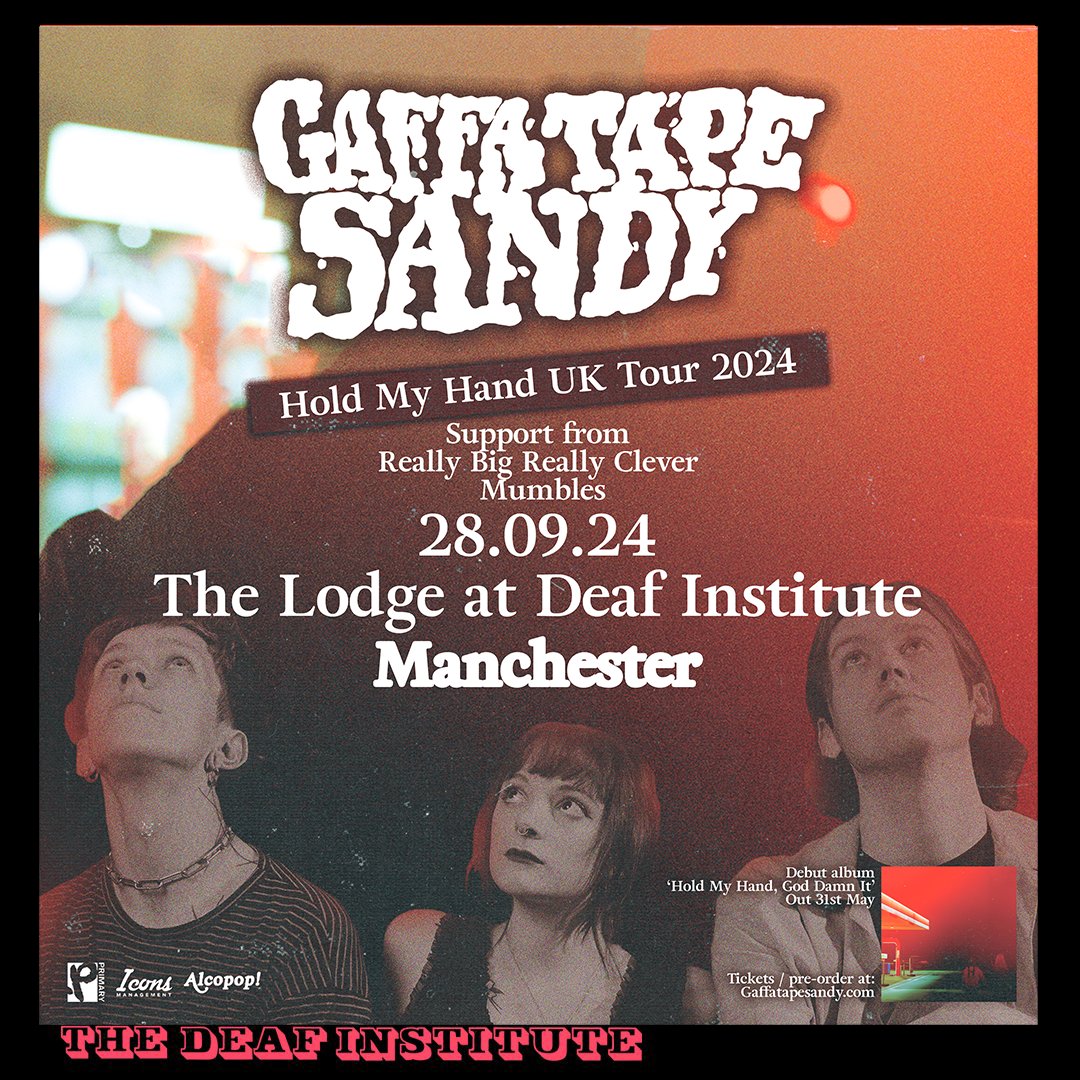 The Deaf Institute (@deafinstitute) on Twitter photo TICKET WARNING!
Tickets are running low for Brighton based Garage rock band <a href="/gaffatapesandy/">Gaffa Tape Sandy</a> this Saturday! Snap them up fast -
eventim.co.uk/event/gaffa-ta… TICKET WARNING!
Tickets are running low for Brighton based Garage rock band <a href="/gaffatapesandy/">Gaffa Tape Sandy</a> this Saturday! Snap them up fast -
eventim.co.uk/event/gaffa-ta…