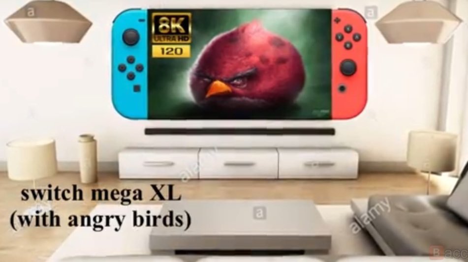 CyanoticBeef's tweet photo. Please note, there will be no mention of the Nintendo Switch successor during this presentation.

The goddamn switch mega xl (with angry birds): https://t.co/eO97oQxOE8