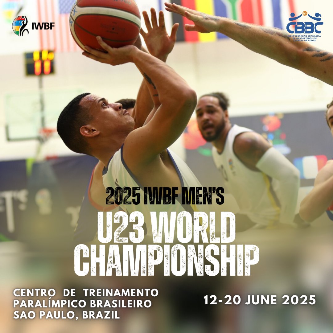 IWBF โก #WheelchairBasketball (@_iwbf) on Twitter photo The 2025 IWBF Menโs U23 World Championship is heading to ๐ง๐ท Sรฃo Paulo, Brazil hosted by <a href="/CbbcOficial/">CBBC_oficial</a> ๐๐
๐๏ธ Centro de Treinamento Paralรญmpico Brasileiro
๐
12-20 June 2025
Read more about the U23 World Championship on our website. ๐ bit.ly/2025U23WBWCDatโฆ
#U23Worlds The 2025 IWBF Menโs U23 World Championship is heading to ๐ง๐ท Sรฃo Paulo, Brazil hosted by <a href="/CbbcOficial/">CBBC_oficial</a> ๐๐
๐๏ธ Centro de Treinamento Paralรญmpico Brasileiro
๐
12-20 June 2025
Read more about the U23 World Championship on our website. ๐ bit.ly/2025U23WBWCDatโฆ
#U23Worlds
