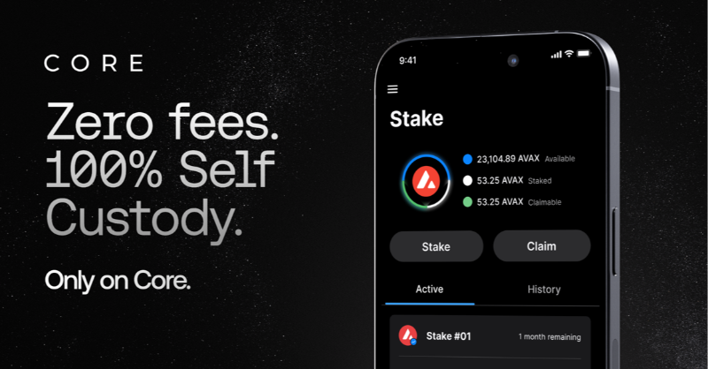 coreapp's tweet photo. Don't let your tokens collect dust. Put them to work. Core doesn't charge any fees, so you keep 100% of your rewards.