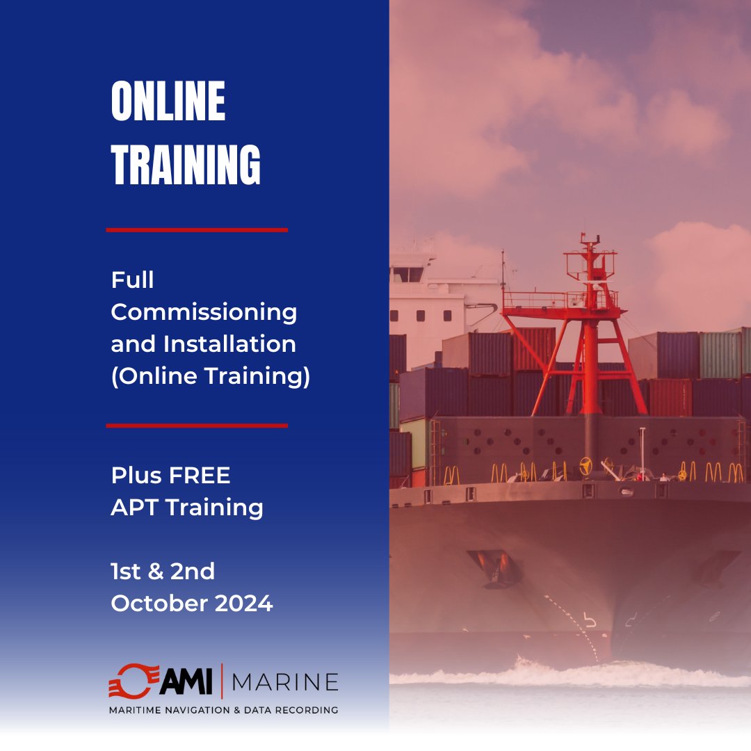 AMI_MARINE_UK's tweet image. Join us online on October 1st and 2nd for our Full Commissioning and Installation Training!

Get hands-on training for AMI X2 VDR/S-VDR equipment, plus FREE APT Training and a Product Sales Overview with Q&amp;amp;A.

Limited spots—email training@amimarine.com to book!

#MarineTraining