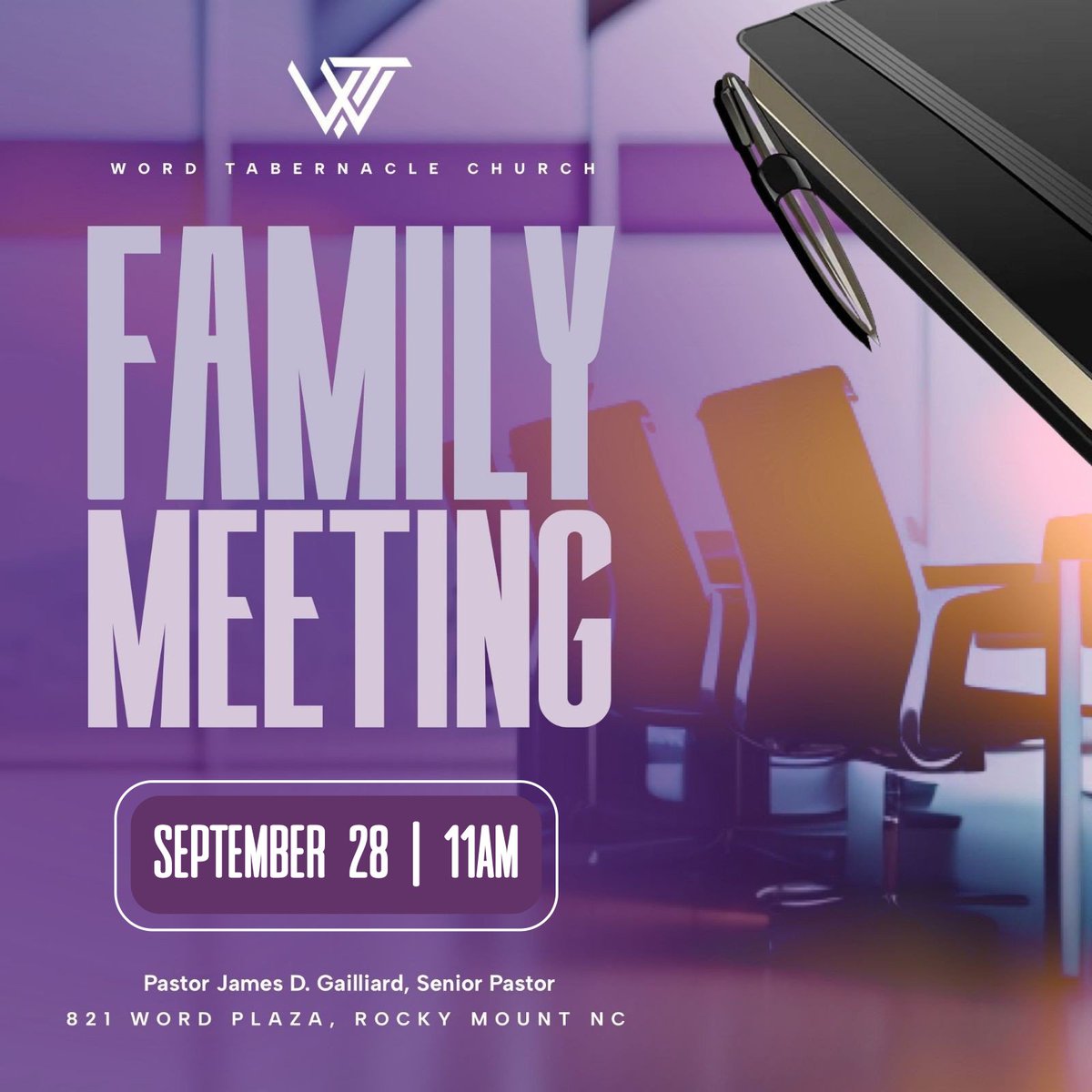 Word Tabernacle Church (@wordtab) on Twitter photo At Word Tabernacle Church, we operate with truth, transparency, and integrity. Join us for our Family Business Meeting on Saturday, Sept. 28 at 11AM in CPAW & on E-City. Pastor <a href="/jdgailliard/">James D. Gailliard</a> will deliver the State of the Church Report.
#EveryoneThriving #Transparency At Word Tabernacle Church, we operate with truth, transparency, and integrity. Join us for our Family Business Meeting on Saturday, Sept. 28 at 11AM in CPAW & on E-City. Pastor <a href="/jdgailliard/">James D. Gailliard</a> will deliver the State of the Church Report.
#EveryoneThriving #Transparency