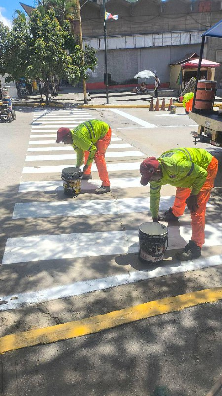 InttContigo's tweet photo. Servidores públicos de la Gerencia de Ingeniería se encuentran realizando trabajos demarcación horizontal en la U.E.D Matías Núñez ubicada en la parroquia el Paraíso, con el objetivo de mejorar la seguridad vial y la organización del tránsito. https://t.co/otiufZkhVZ