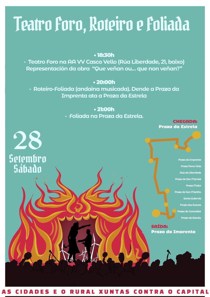 AfiandoOVento's tweet photo. Ollo! Mudamos a ubiacación do Teatro para a Asociación de Veciños do Casco Vello (Rúa da Liberdade, 21, Ourense). Agardámosvos!! 
#AsCidadesEORuralXuntasContraOCapital https://t.co/QysnQvL0VE