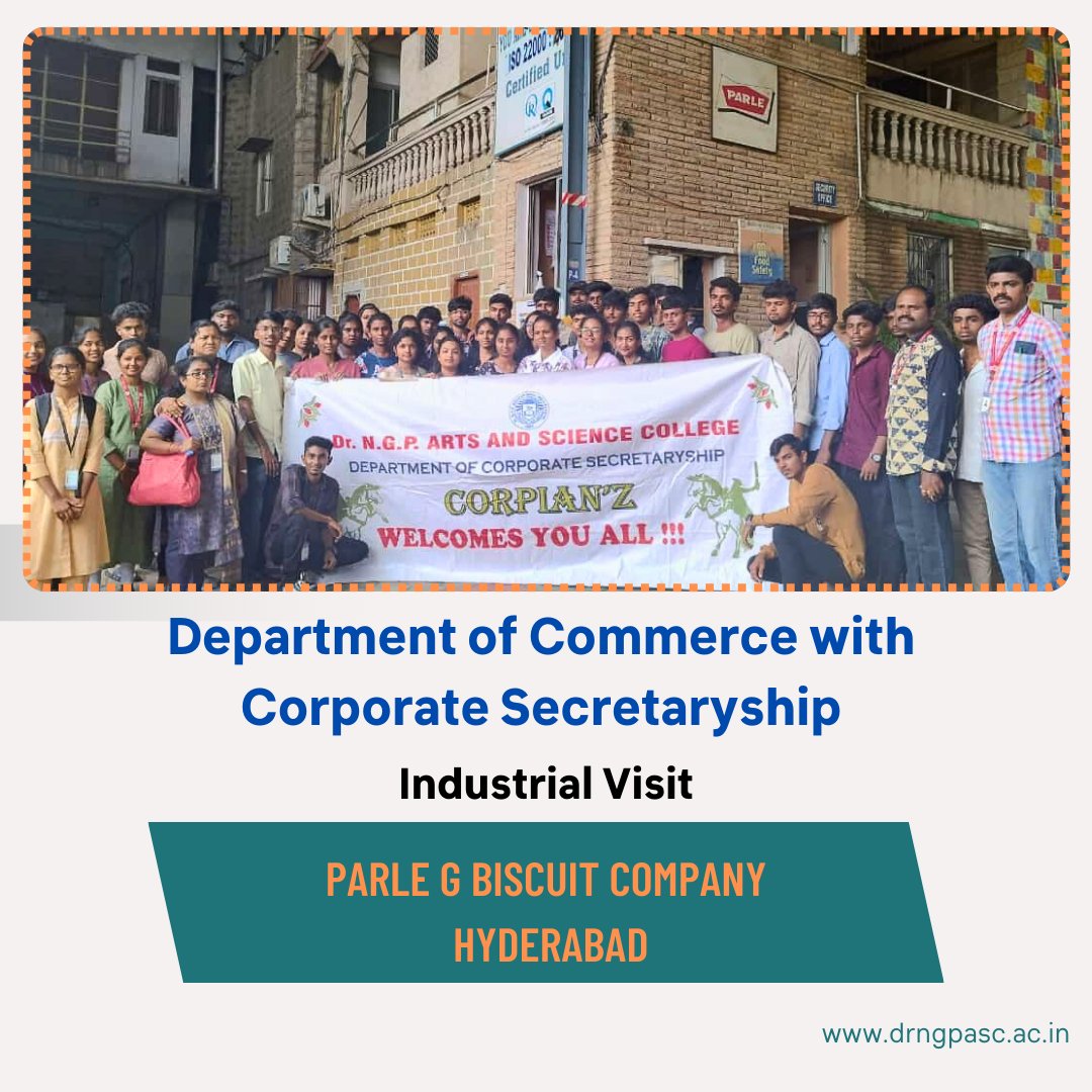 DrNGPASC_KMCRET's tweet photo. Department of Commerce with Corporate Secretaryship final year students visited Parle G Biscuit Company in Hyderabad as a part of an industrial visit.
#commerce #corporatesecretaryship #industrial #visit #drngpasc #ngpasc https://t.co/y9J3Ot8lCm