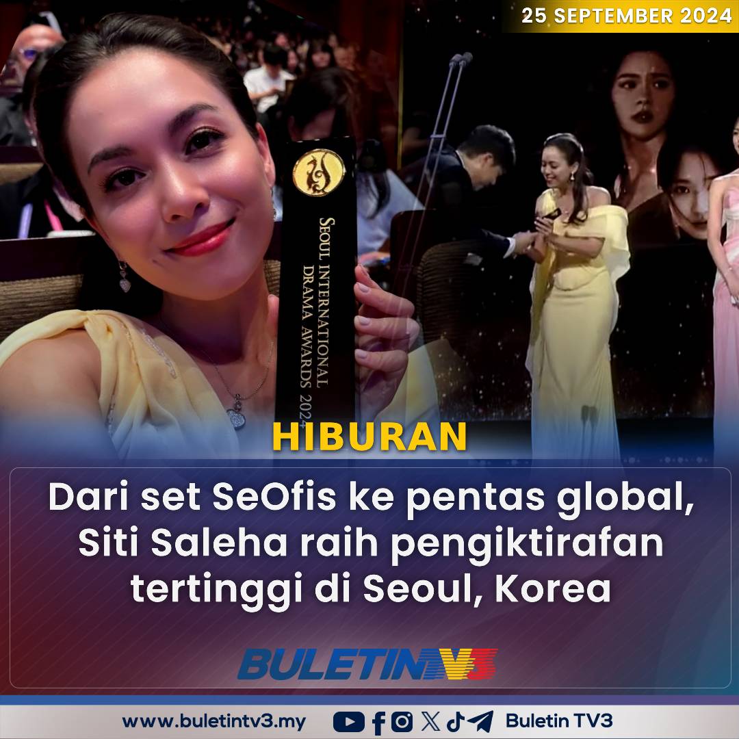 HIBURAN | Pelakon Siti Saleha melahirkan rasa syukur dan bangga atas kejayaannya memperoleh Trofi Outstanding Asian Star menerusi Seoul International Drama Awards.

#BuletinTV3 #sitisaleha #seouldramaawards #seofis #tontonmy