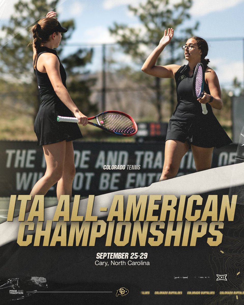 CUBuffsTennis's tweet photo. Buffs in the Big-Time 😎

Aya and Pia are in the main draw of the ITA All-American Championships. The duo is seeded 6th, highest ever at this event.

🆚Eleana Yu and Emma Jackson (Duke)
🕒3PM
📍Cary, North Carolina
📺https://t.co/I4a7B3UVnL
📊https://t.co/HIMKbVEM3e

#GoBuffs https://t.co/haeMkXQzDi