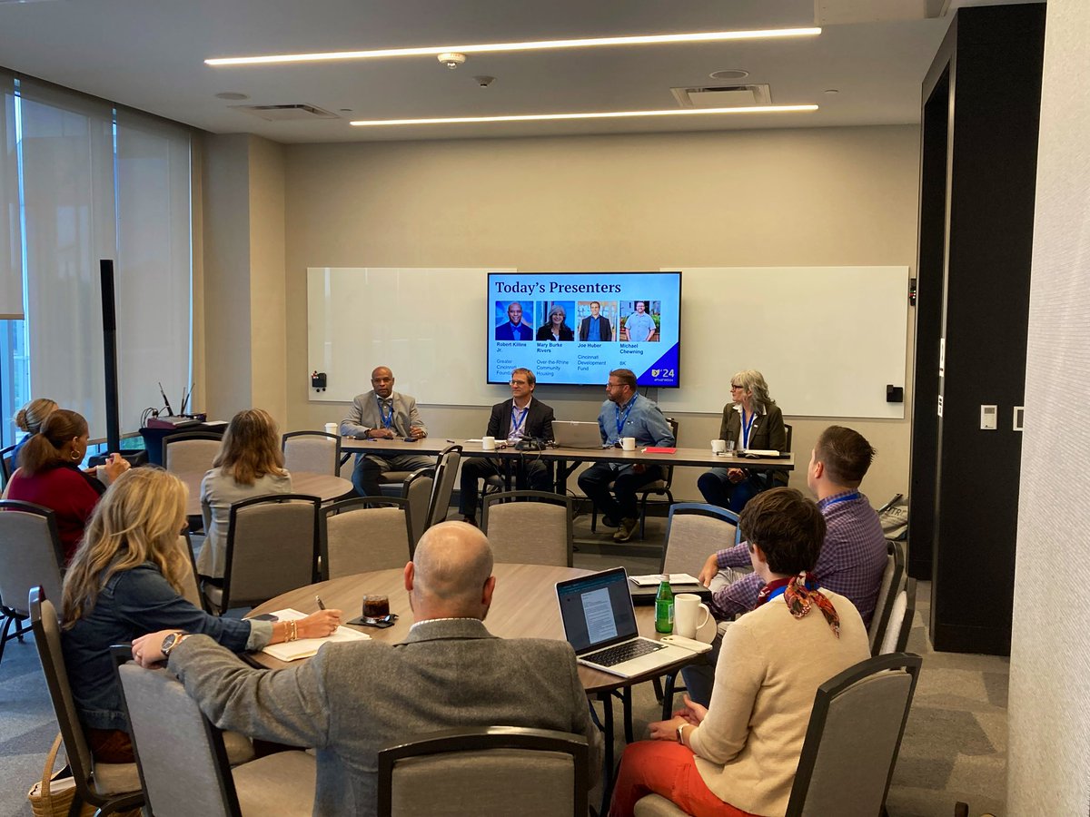 The Philanthropic Impact Investment session explores Cincinnati’s community development work towards increasing affordable housing through impact investing strategies w/ <a href="/GrCinciFdn/">Greater Cincinnati Foundation</a>, Over-the-Rhine Community Housing, 8K, Cincinnati Development Fund #PhilFWD24