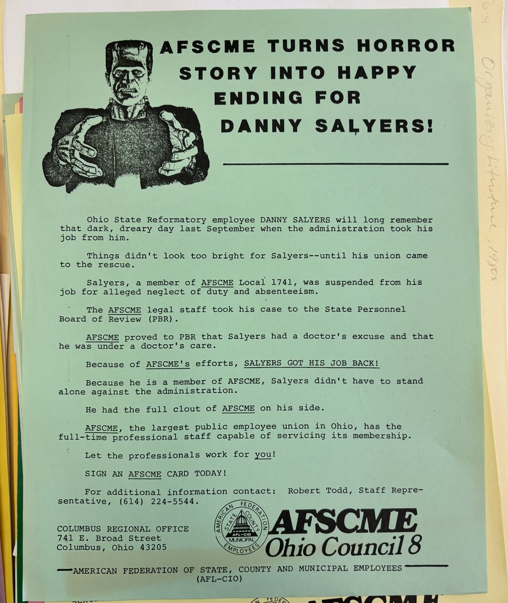 AFSCME turns horror story into happy ending! Flyer, <a href="/AFSCME/">AFSCME</a> <a href="/AFSCME8/">AFSCME OH Council 8</a> <a href="/LaborArchivists/">Labor Archives</a>