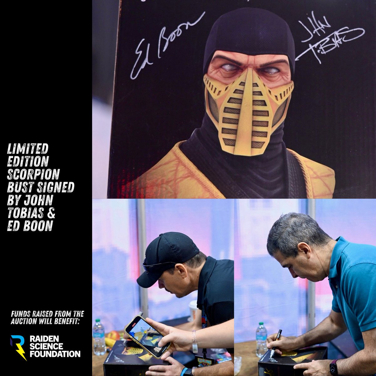 Fight4Rare (@fight4rare) on Twitter photo Limited edition Scorpion Legends Bust (610/1000) signed by <a href="/therealsaibot/">John Tobias</a> and <a href="/noobde/">Ed Boon</a> is up for auction! Don’t miss your chance to bid and support <a href="/RaidenScience/">Raiden Science Foundation</a>.
👉givebutter.com/c/gameclevelan… Limited edition Scorpion Legends Bust (610/1000) signed by <a href="/therealsaibot/">John Tobias</a> and <a href="/noobde/">Ed Boon</a> is up for auction! Don’t miss your chance to bid and support <a href="/RaidenScience/">Raiden Science Foundation</a>.
👉givebutter.com/c/gameclevelan…