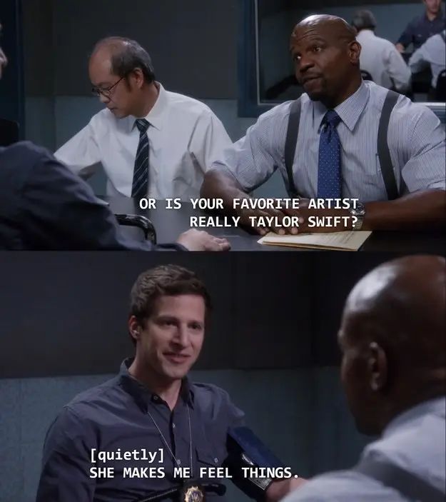barcachevola's tweet photo. Ciao eccomi tornare dal nulla per dichiarare il mio amore per Jake peralta e taylor swift https://t.co/NYHqwwtk3f