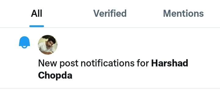 The moment I logged into Twitter to tweet, I saw the notification I always wait for, Harshad posted!😄 😍 #harshadchopda