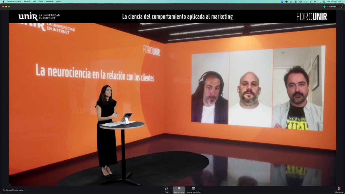 Participando en el #FOROUNIR Hablando de la ciencia del comportamiento en el marketing. Con 4 grandes cracks <a href="/laia_cardona/">Laia Cardona</a> de <a href="/cyberclicknet/">Cyberclick</a> <a href="/leo_la/">Leo Larrea Velasco</a> <a href="/filomenopablo/">Pablo Filomeno</a> de <a href="/FeederMetrics/">Feeder</a> y dirigidos por otra crack como Ana Gugel.