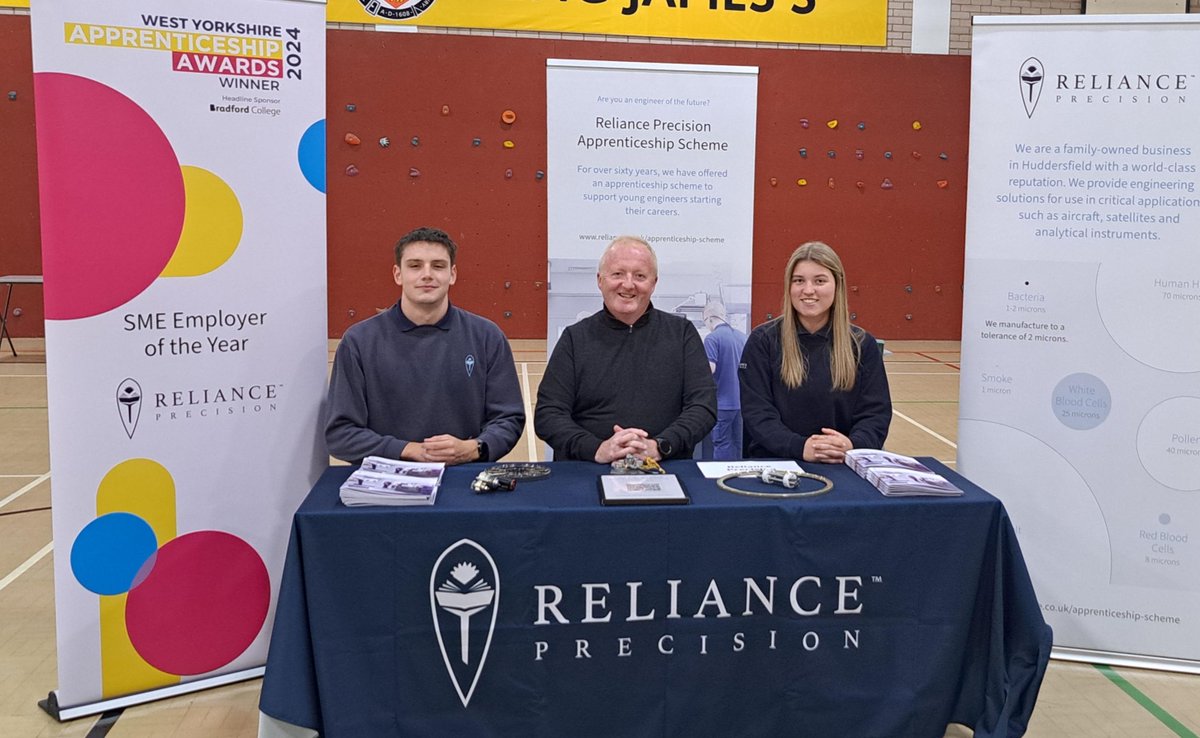 Leon, Rob and Maegan attended the King James’s School Aspiration Fair today promoting the Reliance Precision Apprenticeship Scheme!

#engineering #apprentices #careers