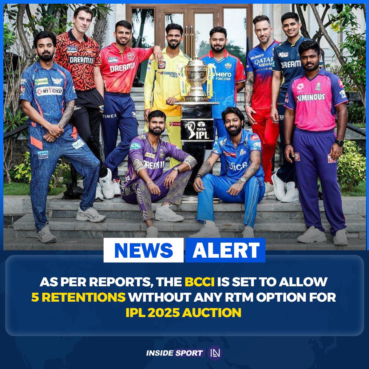 LuckyMe28904356's tweet image. NO RTM CARD FOR IPL 2025.

- The BCCI set to allow 5 retentions without any RTM card for IPL 2025 Auction. (Express Sports).

#IPL2025 #YashasviJaiswal #appleM2 #बेरोजगार_मांगे_भरतिया
#DevaraOnSep27th