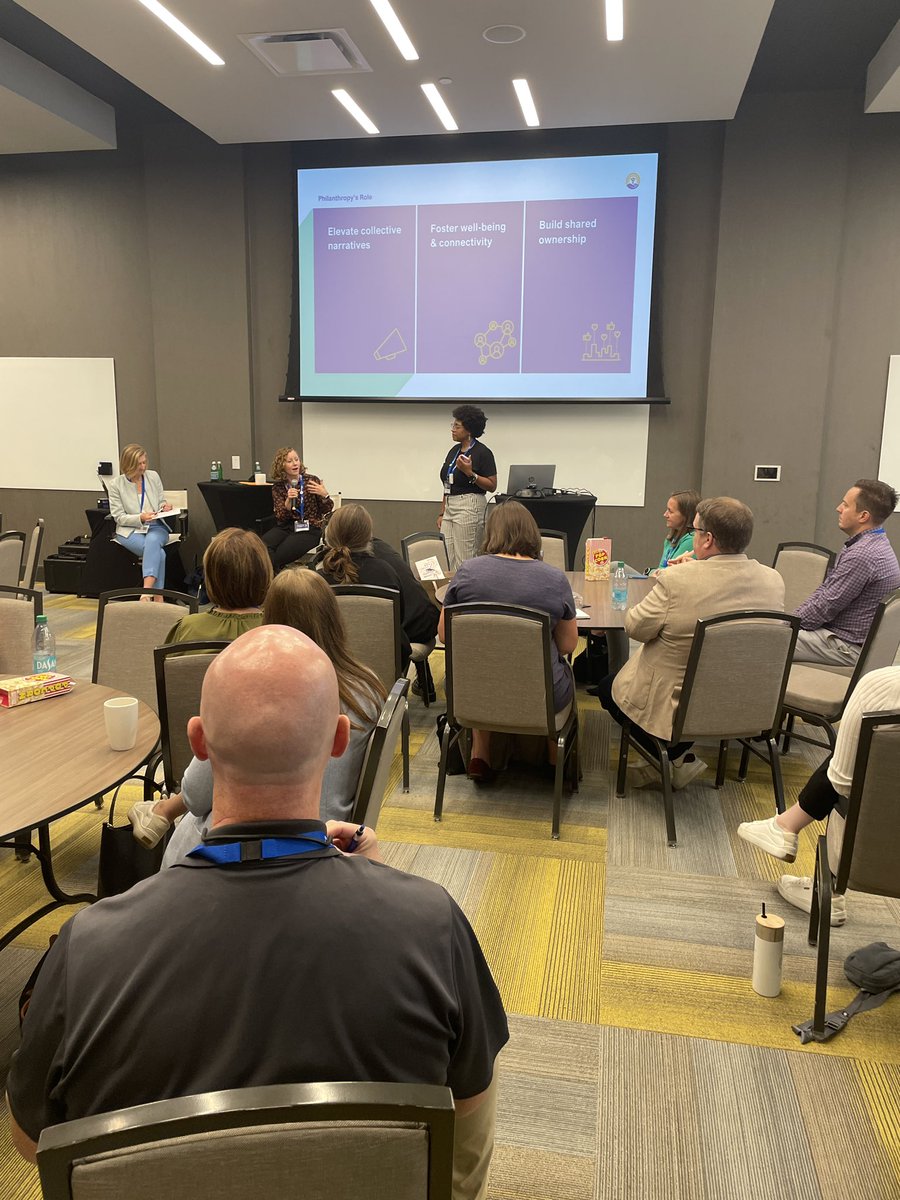 We’re grateful to <a href="/UnitedWayGC/">United Way of Greater Cincinnati</a> Moira Weir and Amy Weber for sharing some key strategies in integrating belonging in philanthropic practices to drive the sector forward!
-Elevate collective narratives
-Foster well-being &amp; connectivity 
-Build shared ownership
#PhilFWD24