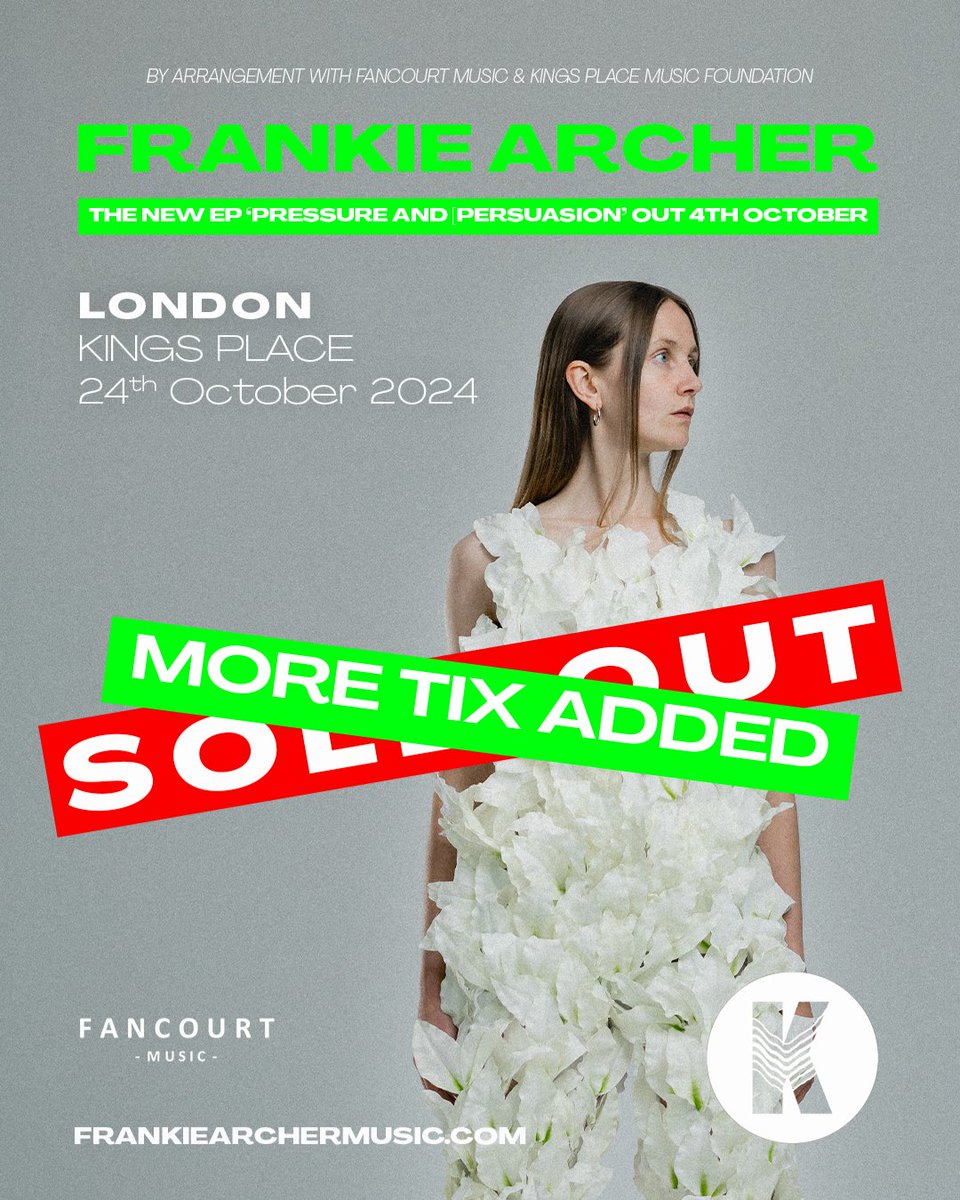 Frankie Archer (@frankiearcherm) on Twitter photo EMOTIONAL ROLLERCOASTER ALERT: my gig at <a href="/KingsPlace/">Kings Place</a> sold out then they added more capacity idk they're gonna knock a wall through or something
Also LOW TICKETS left for <a href="/OtleyCourthouse/">Otley Courthouse</a> / @CobaltStudios_NCL / <a href="/liverpoolphil/">Royal Liverpool Philharmonic</a> / Oxford
Get em here - frankiearchermusic.com/shows EMOTIONAL ROLLERCOASTER ALERT: my gig at <a href="/KingsPlace/">Kings Place</a> sold out then they added more capacity idk they're gonna knock a wall through or something
Also LOW TICKETS left for <a href="/OtleyCourthouse/">Otley Courthouse</a> / @CobaltStudios_NCL / <a href="/liverpoolphil/">Royal Liverpool Philharmonic</a> / Oxford
Get em here - frankiearchermusic.com/shows